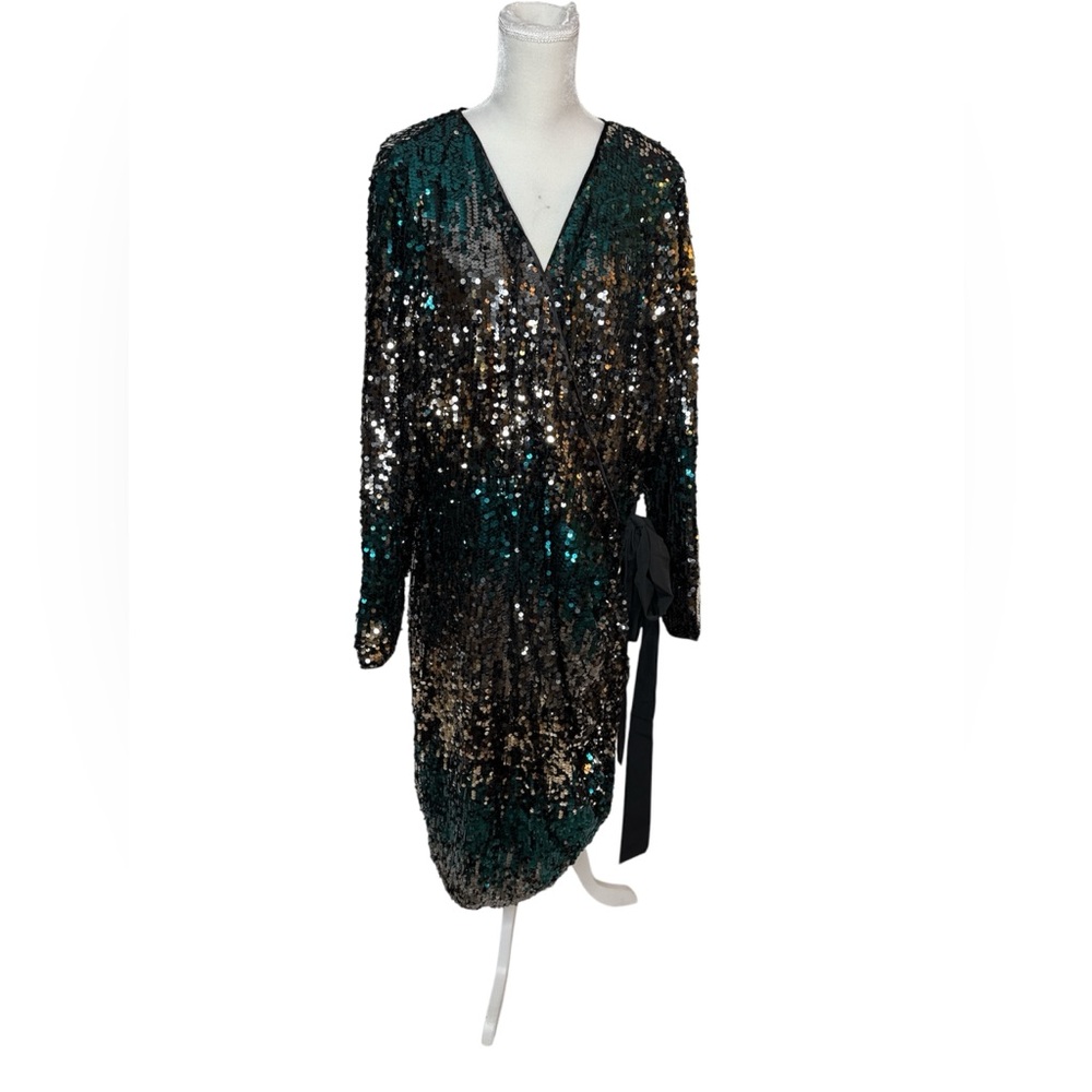 City Chic Emerald Sequin Irresistible Dress - XXL / US 24 NWT Holiday